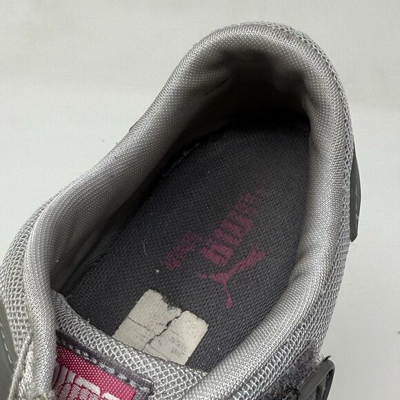 Puma Mostro Mesh Sneakers Shoes Womens 8 Gray Pink Perforated Vintage Y2K FLAW - Picture 13 of 16